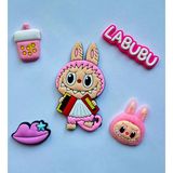 Labubu Sticker 3 Boyutlu Özel Üretim (5'Li Set) - (Pembe Set)