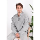 LACARINO Erkek Fermuarlı Sweatshirt, Gri, S Beden