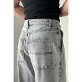 LACARINO Erkek Wide Leg Jean Pantolon, Gri, 32 Beden