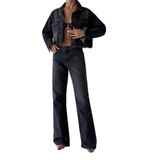 LACARINO Kadın Flare Jean Pantolon, Normal Bel, Brown Tint, 34 Beden