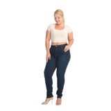 LACARINO Kadın Slim Fit Yüksek Bel Jean Pantolon, Koyu Mavi, 34 Beden