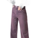 LACARINO Kadın Wide Leg Jean Pantolon, Yüksek Bel, Bordo, 34 Beden