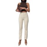 LACARINO Kadın Yüksek Bel Slim Fit Jean Pantolon, Natural, 34 Beden
