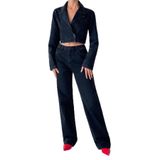 LACARINO Kadın Yüksek Bel Slim Fit Jean Pantolon, Siyah Taşlı, 38 Beden