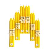 Lacaser Balmumu Konik Mumlar Sarı 12 adet, 6 Çift Kokusuz Şamdan Seti, 9 "Uzun, Doğal Balmumu Levha Elle Haddelenmiş, Yanma Süresi 4 Saat, Yemek Masası Dekorasyonu için
