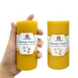 Lacaser Balmumu Sütun Mumları,% 100 Saf Balmumu Mumlar, Uzun Yanma Süresi Her Biri 35 Saat, Set için Toplam 70 Saat, Ev için Arılar Mum Mum, Büyük Boy 4.8 cm x 9.9 cm (2 Paket), Damlatmaz ve Dumansız
