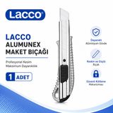 Lacco Alumunex Alüminyum Maket Bıçağı Profesyonel Metal Gövdeli Falçata Maket Karton Koli Kesme Bıçağı 1 Adet ST12500