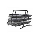 Lacco L433-1 Metal File 3 Katlı Siyah Evrak Rafı