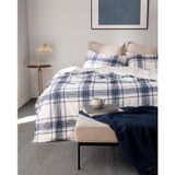 Lacene King Size%100 Pamuk Ranforce Baskılı Nevresim Takımı - Lacivert