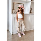 La’ciel Paris Krem Crop Paraşüt Pantolon Takım - 10 - 11 Yaş - Krem - Beyaz