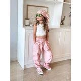 La'ciel Paris La’ciel Paris Pembe Crop Paraşüt Kumaş Set - 13 - 14 Yaş
