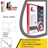 Laçin Geniş Büro Klasörü Gri (1 Koli 10 Adet ) - Kırmızı