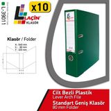 Laçin Geniş Büro Klasörü Koyu Yeşil (1 Koli 10 Adet ) - Siyah