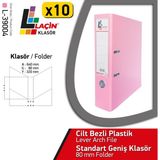 Laçin Geniş Büro Klasörü Pembe (1 Koli 10 Adet ) - Siyah