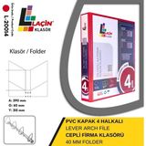 Laçin Geniş Büro Klasörü Sarı (1 Koli 10 Adet ) - Bordo