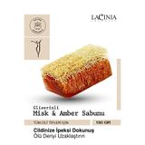 Lacinia Doğal Kabak Lifli Misk & Amber Sabunu, 130 gr, Yüz ve Vücut Bakımı