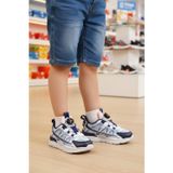 Lacivert Akıllı Bağcıklı Kalın Tabanlı Erkek Çocuk Spor Ayakkabı Sneaker BNI-10256