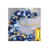 Lacivert Balonlar Garland Kiti Altın Konfeti 1 Yaş, 2699587380255