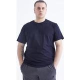 Lacivert Basic Kısa Kol O Yaka Büyük Beden Erkek T-Shirt - 88072