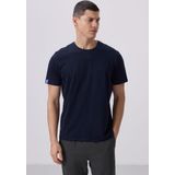 Lacivert Basic Kısa Kol Standart Kalıp O Yaka Erkek T-Shirt - 87911