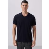 Lacivert Basic Kısa Kol Standart Kalıp V Yaka Erkek T-Shirt - 87912