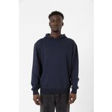 Lacivert Basic Oversize Erkek Kapüşonlu Hoodie 3 iplik Sweatshirt
