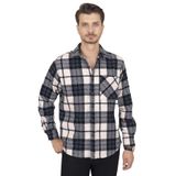 Lacivert Beyaz Geçiş Oversize Oduncu Hediye Kutulu Erkek Gömlek S