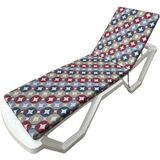 Lacivert Bordo Renkli Geometrik Desenli Su ve Leke Itici Kumaş Fermuarlı Bağcıklı Yıkanabilir Kılıf Bahçe Havuz Plaj Şezlong Minderi - Çok Renkli - Standart