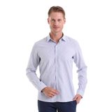 Lacivert Ç. Comfort Fit Çizgili Pamuklu Slim Yaka Uzun Kollu Casual Gömlek