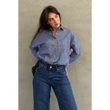 Lacivert Çizgili Kadın Gömlek MG2410 - XL