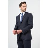 Lacivert Çizgili Mono Yaka Astarlı 6 Drop Slim Fit Dar Kesim Takım Elbise 1001245102 - 48