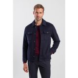 Lacivert Comfort Fit Bebe Yaka Yünlü Mont