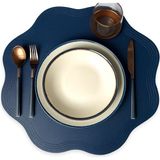 Lacivert Deri Amerikan Servis/ Supla/ Placemats - 40 x 40