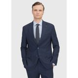 Lacivert Desenli Zeroweight Slim Fit %100 Yün Takım Elbise - 6 Drop - 48