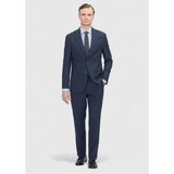 Lacivert Desenli Zeroweight Slim Fit %100 Yün Takım Elbise - 6 Drop - 50