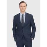 Lacivert Desenli Zeroweight Slim Fit %100 Yün Takım Elbise - 6 Drop - 60