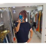 Lacivert Düşük Omuz Bluz - 4