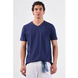 Lacivert Düz Erkek T-Shirt - Slim Fit
