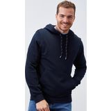 Lacivert Erkek Kanguru Cep Standart Kalıp Kapüşonlu Sweatshirt-87872