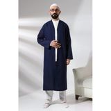 Lacivert Erkek Namaz Elbisesi V Yaka Dugmesiz Onu Acik Namaz Cubbesi