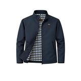 Lacivert Erkek Pamuk Polyester Karışımlı Bonded Kumaş Su Ve Rüzgar Geçirmez Mevsimlik&Yazlık Mont