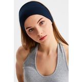 Lacivert Erkek Pamuklu Penye, Kaymaz, Ultra Hafif, Spor Geniş Saç Bandı Bandana Buff