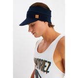 Lacivert Erkek Uv Koruyuculu Pamuklu Penye Tenis Golf Stil Vizor Sapka Siperlik-Terletmez