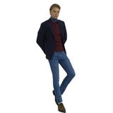 Lacivert Erkek Yün Ceket Nopeli Mono Yaka Torba Cep Çift Yırtmaç Slim Fit Ceket NCS JEANS 4003 LACİVERT 54