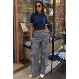 Lacivert Fularlı Ekose Pantolon MG2734