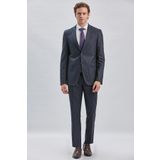 Lacivert Gabardin Mono Yaka 8 Drop Comfort Fit Rahat Kesim Basic Takım Elbise 1001240006