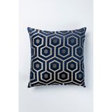 Lacivert Geometrik Kadife Velvet Kırlent Kılıfı
