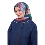 Lacivert Geometrik Pamuk Eşarp