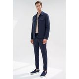 Lacivert-Gri Erkek 6 Drop Slim Fit Esnek Beli Lastikli Spor Takım Elbise 1001260176