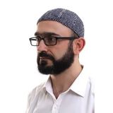 Lacivert Gri Kışlık Çift Renk Kadife Namaz Takkesi